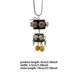 Maxbell Steampunk Robot Necklace Trendy for Women Girls Kids Girls Boys Thanksgiving Green