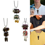 Maxbell Steampunk Robot Necklace Trendy for Women Girls Kids Girls Boys Thanksgiving Green