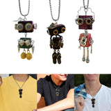 Maxbell Steampunk Robot Necklace Trendy for Women Girls Kids Girls Boys Thanksgiving Green
