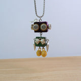 Maxbell Steampunk Robot Necklace Trendy for Women Girls Kids Girls Boys Thanksgiving Green