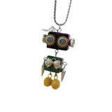 Maxbell Steampunk Robot Necklace Trendy for Women Girls Kids Girls Boys Thanksgiving Green