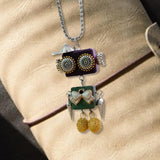 Maxbell Steampunk Robot Necklace Trendy for Women Girls Kids Girls Boys Thanksgiving Green