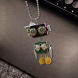Maxbell Steampunk Robot Necklace Trendy for Women Girls Kids Girls Boys Thanksgiving Green