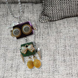 Maxbell Steampunk Robot Necklace Trendy for Women Girls Kids Girls Boys Thanksgiving Green