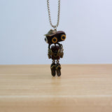 Maxbell Steampunk Robot Necklace Trendy for Women Girls Kids Girls Boys Thanksgiving Bronze