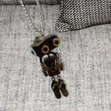 Maxbell Steampunk Robot Necklace Trendy for Women Girls Kids Girls Boys Thanksgiving Bronze