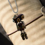 Maxbell Steampunk Robot Necklace Trendy for Women Girls Kids Girls Boys Thanksgiving Bronze