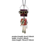 Maxbell Steampunk Robot Necklace Trendy for Women Girls Kids Girls Boys Thanksgiving Pink