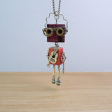 Maxbell Steampunk Robot Necklace Trendy for Women Girls Kids Girls Boys Thanksgiving Pink