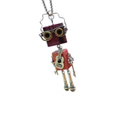 Maxbell Steampunk Robot Necklace Trendy for Women Girls Kids Girls Boys Thanksgiving Pink