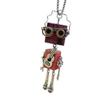 Maxbell Steampunk Robot Necklace Trendy for Women Girls Kids Girls Boys Thanksgiving Pink