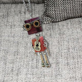 Maxbell Steampunk Robot Necklace Trendy for Women Girls Kids Girls Boys Thanksgiving Pink