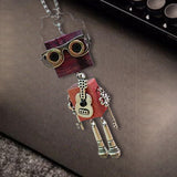 Maxbell Steampunk Robot Necklace Trendy for Women Girls Kids Girls Boys Thanksgiving Pink