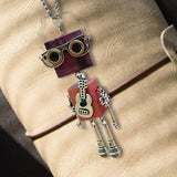 Maxbell Steampunk Robot Necklace Trendy for Women Girls Kids Girls Boys Thanksgiving Pink