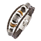 Maxbell PU Leather Bracelet Trendy Multilayer Jewelry Gift for Men Women Female Male