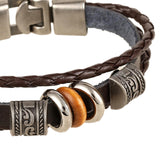 Maxbell PU Leather Bracelet Trendy Multilayer Jewelry Gift for Men Women Female Male