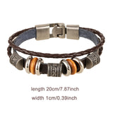 Maxbell PU Leather Bracelet Trendy Multilayer Jewelry Gift for Men Women Female Male
