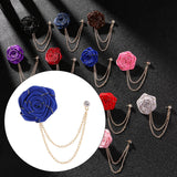 Maxbell Flower Chain Brooch Chic Groom Suit Brooch for Concert Party
