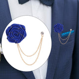 Maxbell Flower Chain Brooch Chic Groom Suit Brooch for Concert Party