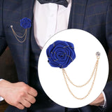 Maxbell Flower Chain Brooch Chic Groom Suit Brooch for Concert Party