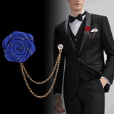 Maxbell Flower Chain Brooch Chic Groom Suit Brooch for Concert Party