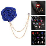 Maxbell Flower Chain Brooch Chic Groom Suit Brooch for Concert Party