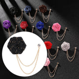Maxbell Flower Chain Brooch Chic Groom Suit Brooch for Concert Party