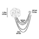 Maxbell Flower Chain Brooch Chic Groom Suit Brooch for Concert Party