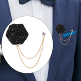 Maxbell Flower Chain Brooch Chic Groom Suit Brooch for Concert Party