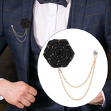 Maxbell Flower Chain Brooch Chic Groom Suit Brooch for Concert Party