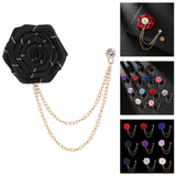 Maxbell Flower Chain Brooch Chic Groom Suit Brooch for Concert Party