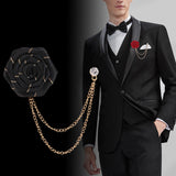 Maxbell Flower Chain Brooch Chic Groom Suit Brooch for Concert Party