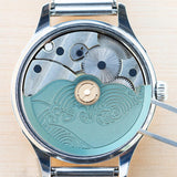 Maxbell Movement Oscillating Weight Auto Mechanical Watch Hammer Rotor Light Blue