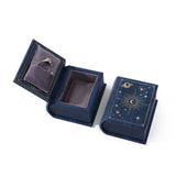 Maxbell Jewelry Gift Box Small Earrings Storage Case for Engagement Wedding Birthday Dark Blue