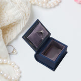 Maxbell Jewelry Gift Box Small Earrings Storage Case for Engagement Wedding Birthday Dark Blue