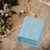 Maxbell Jewelry Gift Box Small Earrings Storage Case for Engagement Wedding Birthday Blue