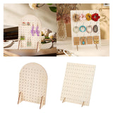 Maxbell Earring Holder Organizer Rustic Wood Jewelry Storage Display Rack for Retail S