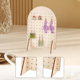 Maxbell Earring Holder Organizer Rustic Wood Jewelry Storage Display Rack for Retail S