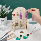 Maxbell Earring Holder Organizer Rustic Wood Jewelry Storage Display Rack for Retail S