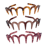 Maxbell 3Pcs Headbands Random Color Toothed Zig Zag Drop Resistant U Shape Hairbands