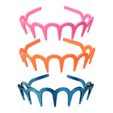 Maxbell 3Pcs Headbands Random Color Toothed Zig Zag Drop Resistant U Shape Hairbands