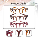 Maxbell 3Pcs Headbands Random Color Toothed Zig Zag Drop Resistant U Shape Hairbands