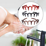 Maxbell 3Pcs Headbands Random Color Toothed Zig Zag Drop Resistant U Shape Hairbands