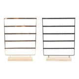Maxbell 5 Tier Earring Display Stand Hanging Rack for Desktop Displaying Centerpiece Gold
