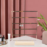 Maxbell 5 Tier Earring Display Stand Hanging Rack for Desktop Displaying Centerpiece Gold