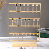 Maxbell 5 Tier Earring Display Stand Hanging Rack for Desktop Displaying Centerpiece Gold