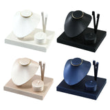 Maxbell Jewelry Display Set Elegant Necklace Bust Holder for Vanity Woman Trade Show White
