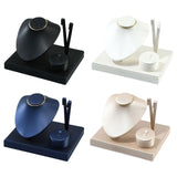 Maxbell Jewelry Display Set Elegant Necklace Bust Holder for Vanity Woman Trade Show White