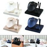 Maxbell Jewelry Display Set Elegant Necklace Bust Holder for Vanity Woman Trade Show White