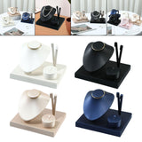 Maxbell Jewelry Display Set Elegant Necklace Bust Holder for Vanity Woman Trade Show White